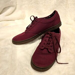 Red and Gum Vans shoes, womens size 10